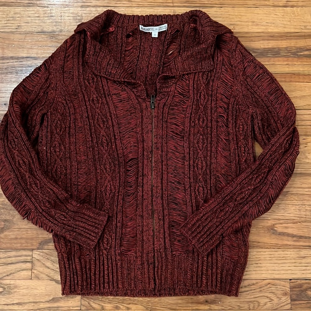 Rodarte x Opening Ceremony cardigan, sz small, red/brick/rust color